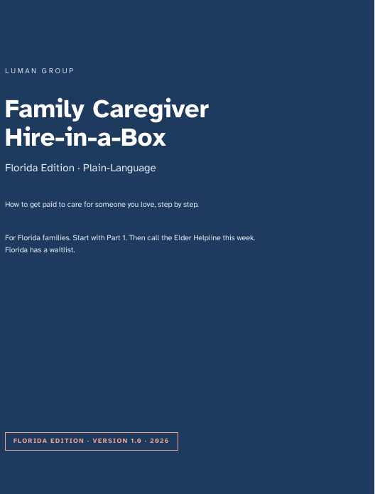 Cover of the Family Caregiver Hire-in-a-Box, Florida edition
